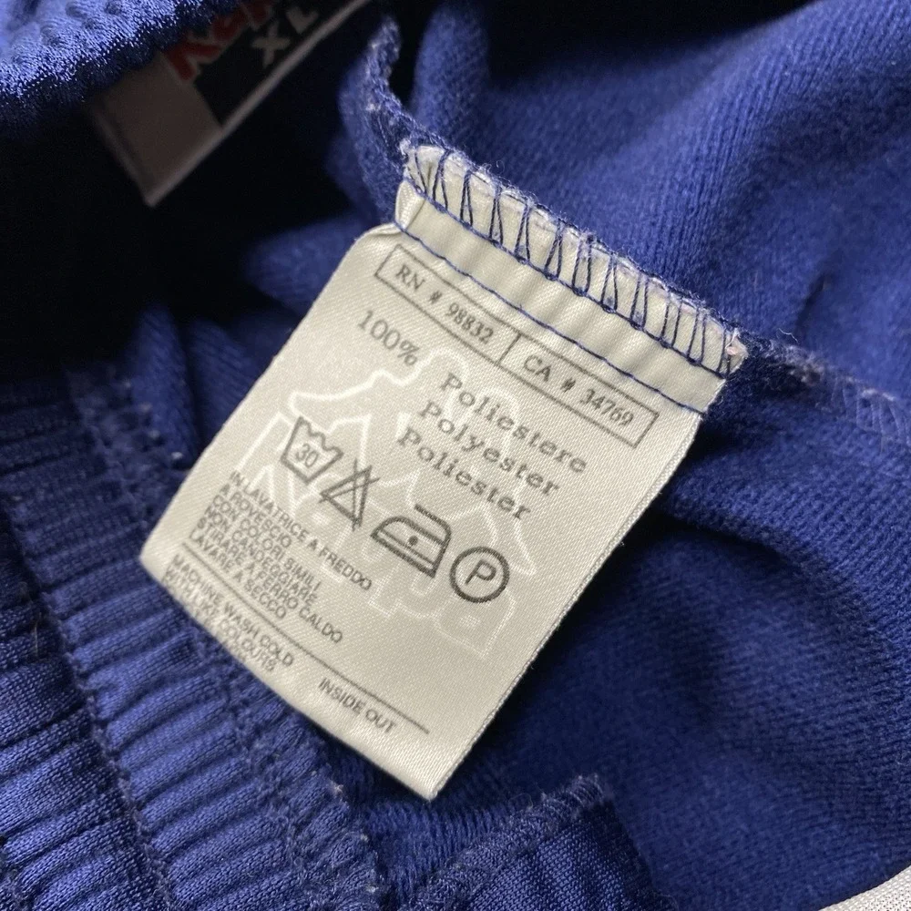 Vtg Kappa Track Pants Mens XL Side Logo Buttons Y2K Baggy Hip Hop 90s Silky - Picture 9 of 9